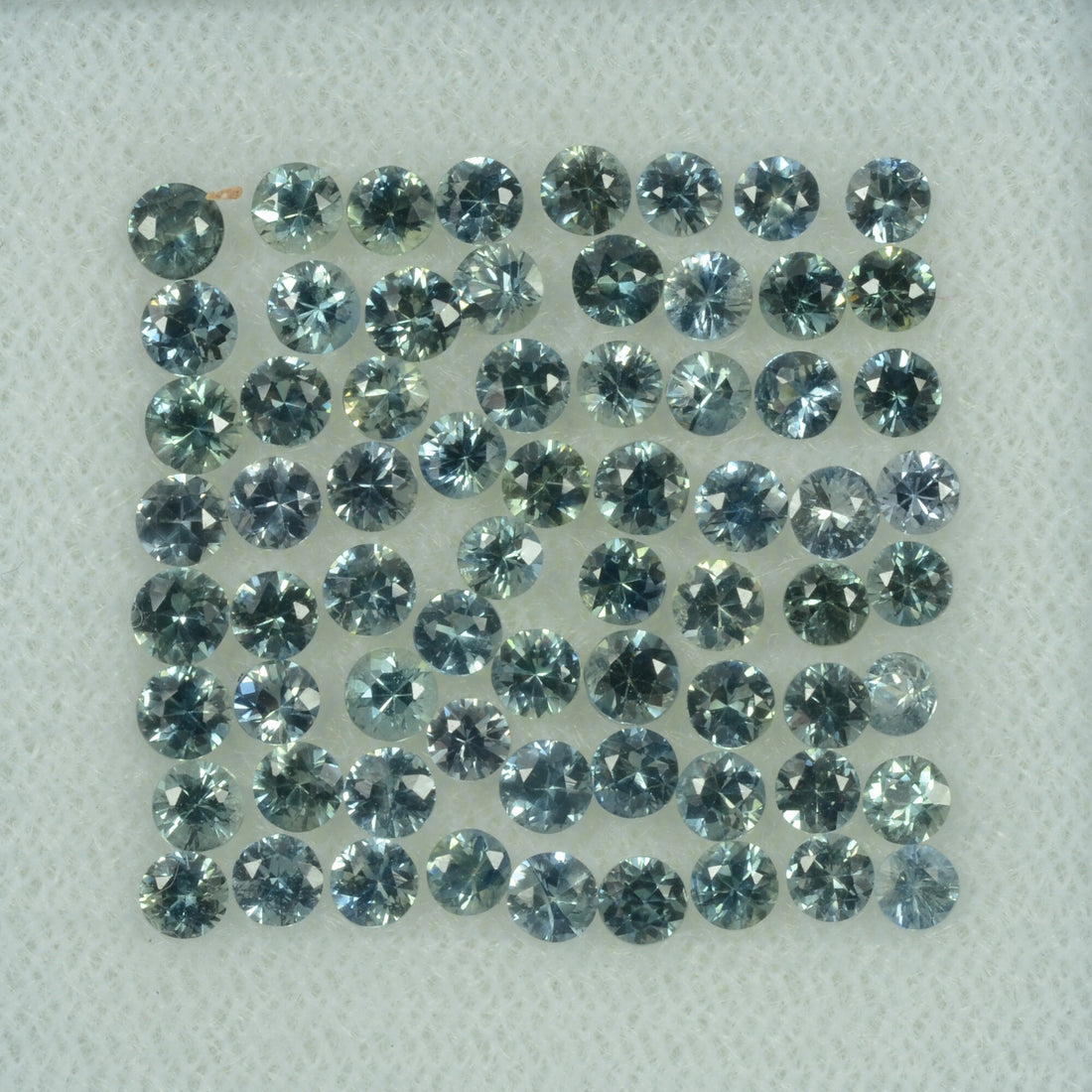 1.5-4.5 mm Natural Teal Green Sapphire Loose Gemstone Round Diamond Cut Color