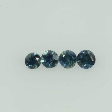 2.0-3.5 mm Natural Teal Green Sapphire Loose Gemstone Round Diamond Cut Color