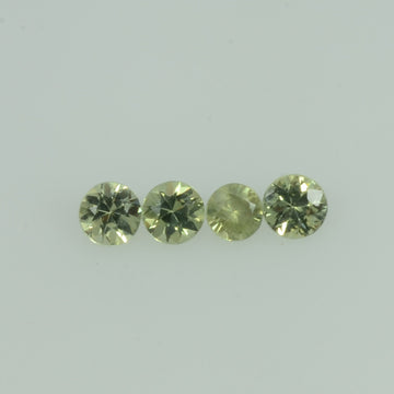 1.4- 4.0 mm Natural Yellowish Green Sapphire Loose Gemstone Round Diamond Cut Color