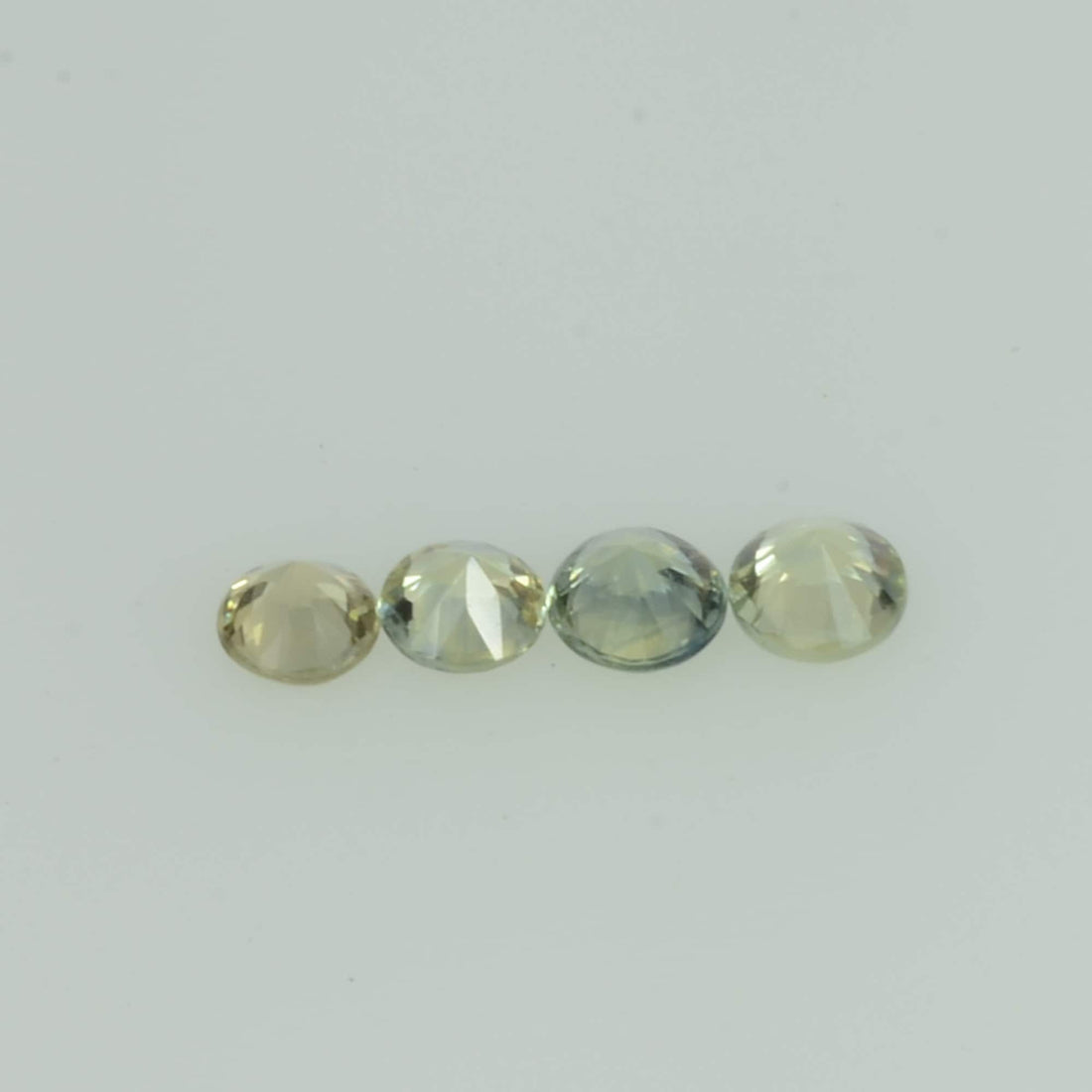 1.4- 3 mm Natural Yellowish Green Sapphire Loose Gemstone Round Diamond Cut Color