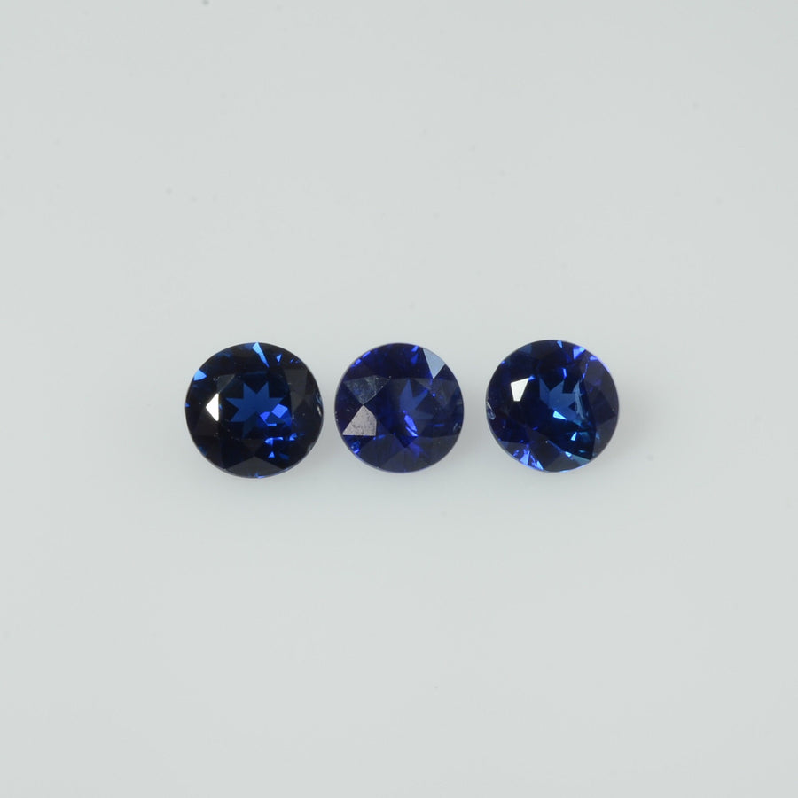 3.8-4.5 mm Natural Blue Sapphire Loose Gemstone Round Diamond Cut Vs Quality Color