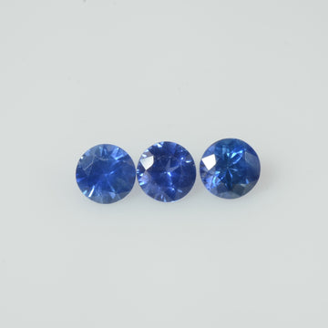 3.8-4.4 mm Natural Blue Sapphire Loose Gemstone Round Diamond Cut Vs Quality Color