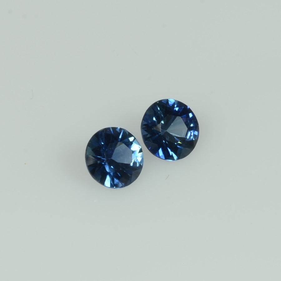 4 - 4.3 mm Natural Blue Sapphire Loose Pair Gemstone Round Cut