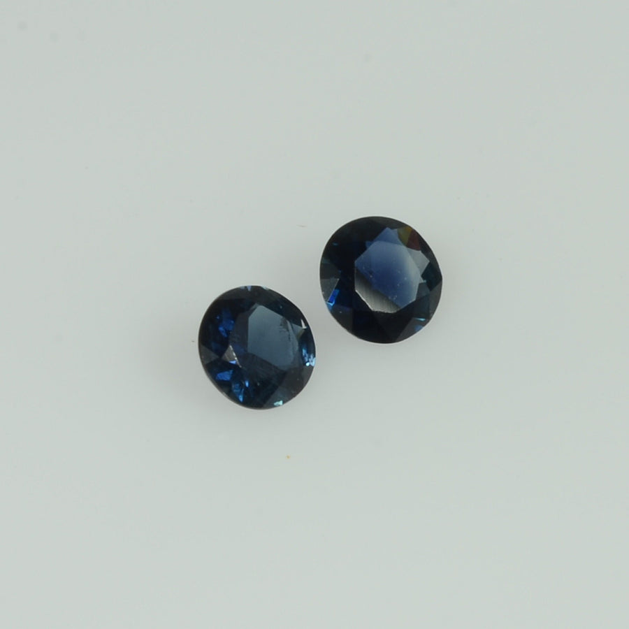 4 - 4.3 mm Natural Blue Sapphire Loose Pair Gemstone Round Cut