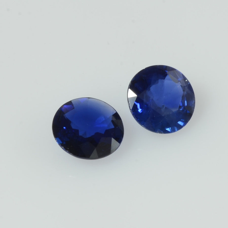 4.6 mm Natural Blue Sapphire Loose Pair Gemstone Round Cut