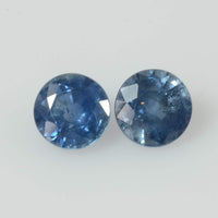 5.0 mm Natural Blue Sapphire Loose Pair Gemstone Round Cut