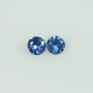 3.8-3.9 mm Natural Blue Sapphire Loose Pair Gemstone Round Cut