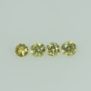 1.4- 4.0 mm Natural Yellowish Green Sapphire Loose Gemstone Round Diamond Cut Color