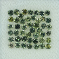 2.2-3.5 mm Natural Teal Green Sapphire Loose Gemstone Round Diamond Cut Color