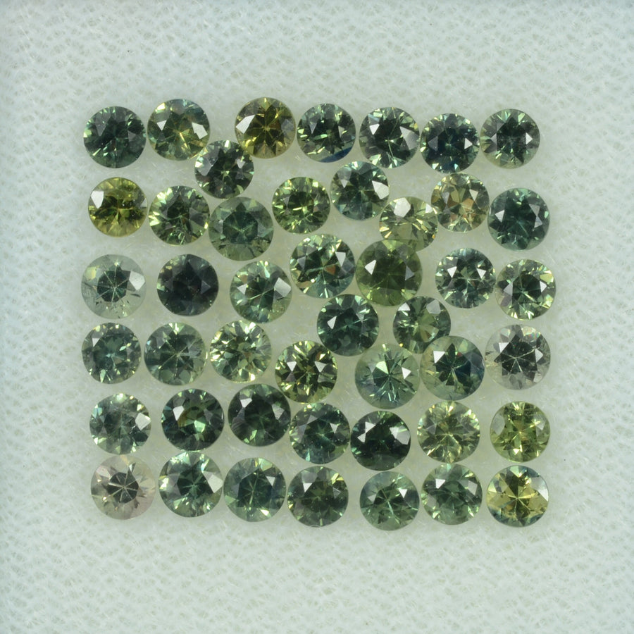 2.2-3.5 mm Natural Teal Green Sapphire Loose Gemstone Round Diamond Cut Color