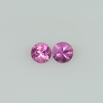3.9 mm Natural Pink Sapphire Loose Pair Gemstone Round Diamond Cut