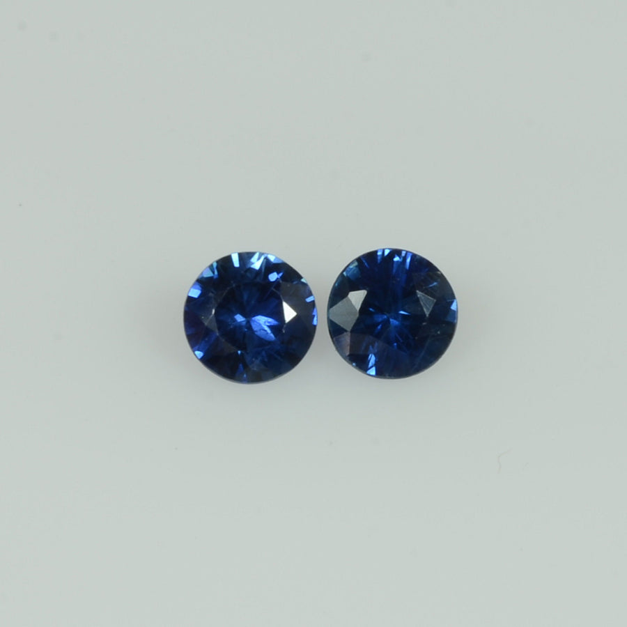 3.8-4.1 mm Natural Blue Sapphire Loose Gemstone Round Cut