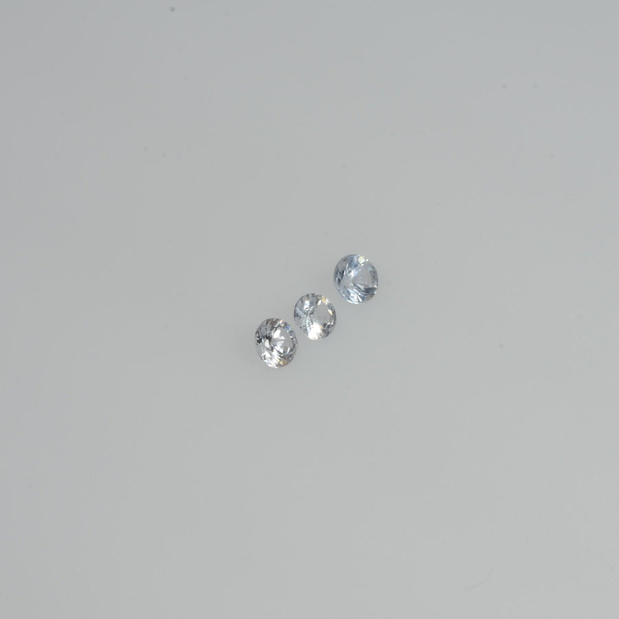 1.5-4.0 mm Natural Whitish Blue Sapphire Loose Cleanish Quality Gemstone Round Diamond Cut