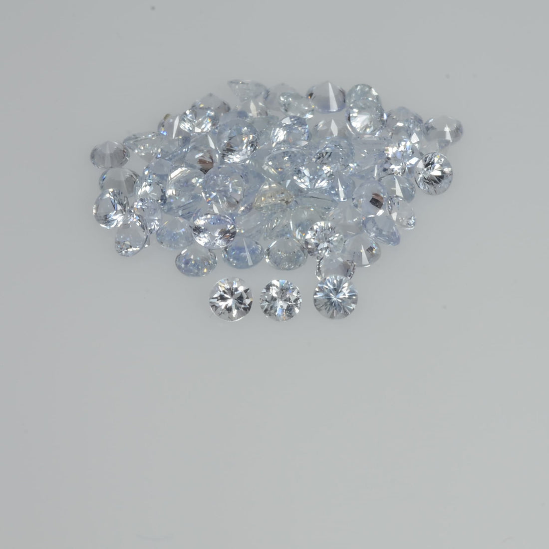 1.5-4.0 mm Natural Whitish Blue Sapphire Loose Cleanish Quality Gemstone Round Diamond Cut