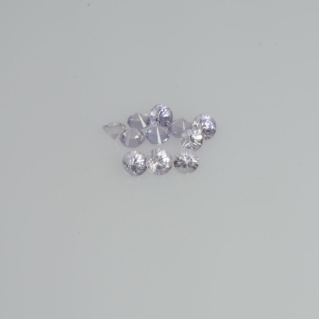 2.5-3.5 mm Natural Whitish Purple Sapphire Loose Cleanish Quality Gemstone Round Diamond Cut