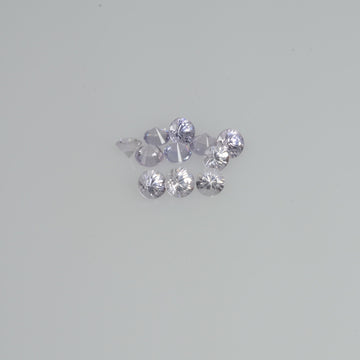 2.5-3.5 mm Natural Whitish Purple Sapphire Loose Cleanish Quality Gemstone Round Diamond Cut