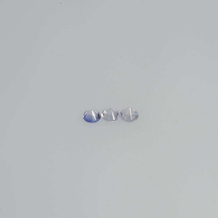 2.5-3.5 mm Natural Whitish Purple Sapphire Loose Cleanish Quality Gemstone Round Diamond Cut