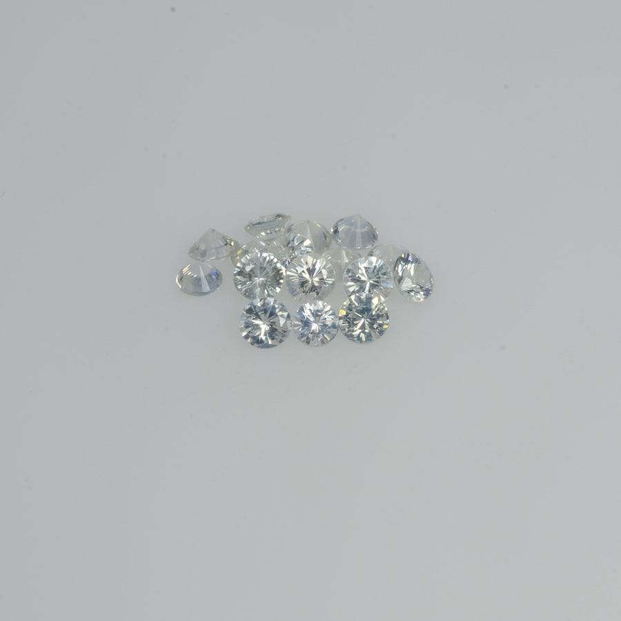 2.5-3.5 mm Natural Yellowish White Sapphire Loose Cleanish Quality Gemstone Round Diamond Cut