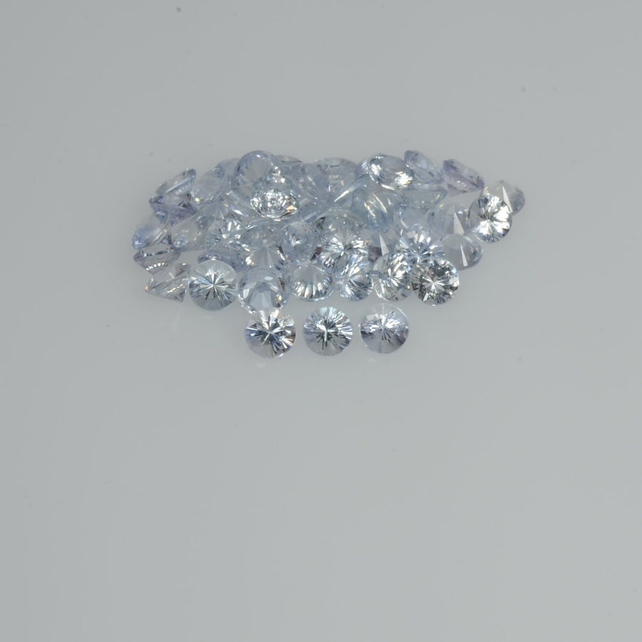3.5-4.0 mm Natural Bluish White Sapphire Loose Pk Quality Gemstone Round Diamond Cut
