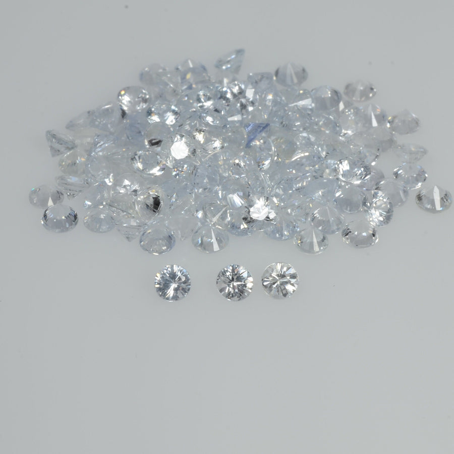 2.5-3.5 mm Natural Yellowish White Sapphire Loose Vs Quality Gemstone Round Diamond Cut