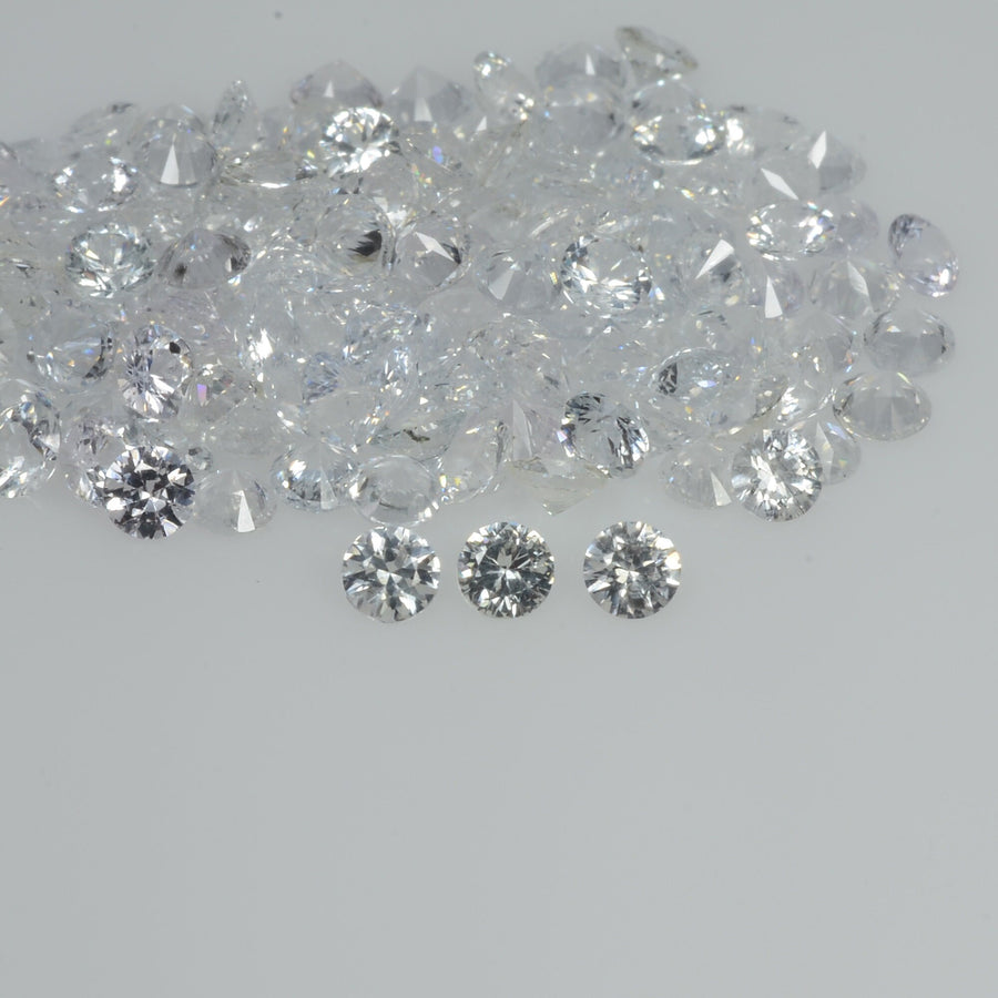 2.5-3.5 mm Natural Yellowish White Sapphire Loose Vs Quality Gemstone Round Diamond Cut