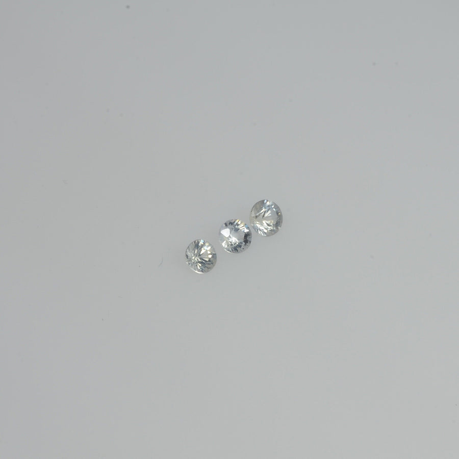2.5-3.0 mm Natural Yellowish White Sapphire Loose Vs Quality  Gemstone Round Diamond Cut