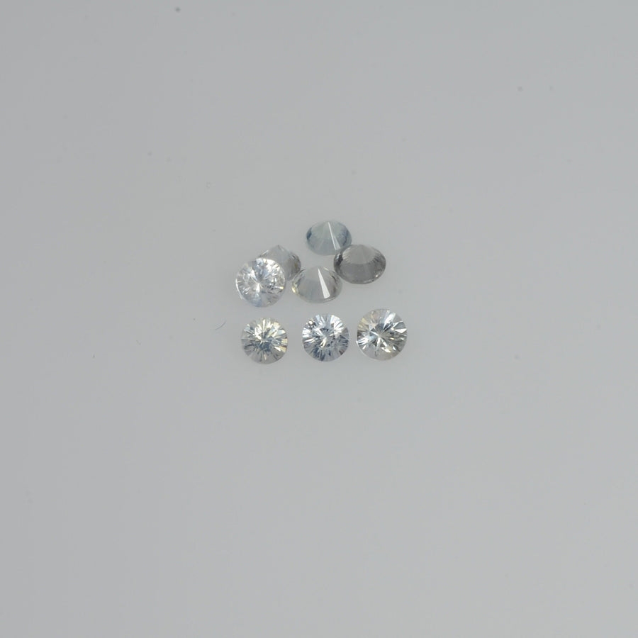 2.5-3.0 mm Natural Yellowish White Sapphire Loose Vs Quality  Gemstone Round Diamond Cut
