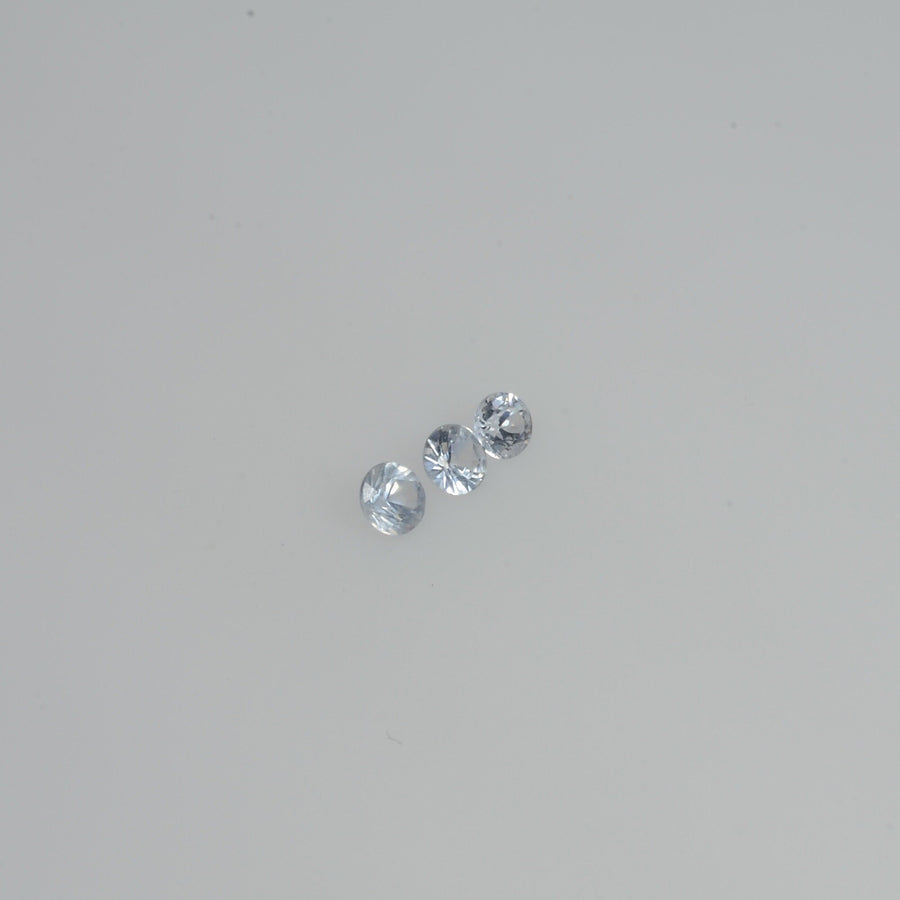 2.5-3.0 mm Natural Bluish White Sapphire Loose Vs Quality  Gemstone Round Diamond Cut