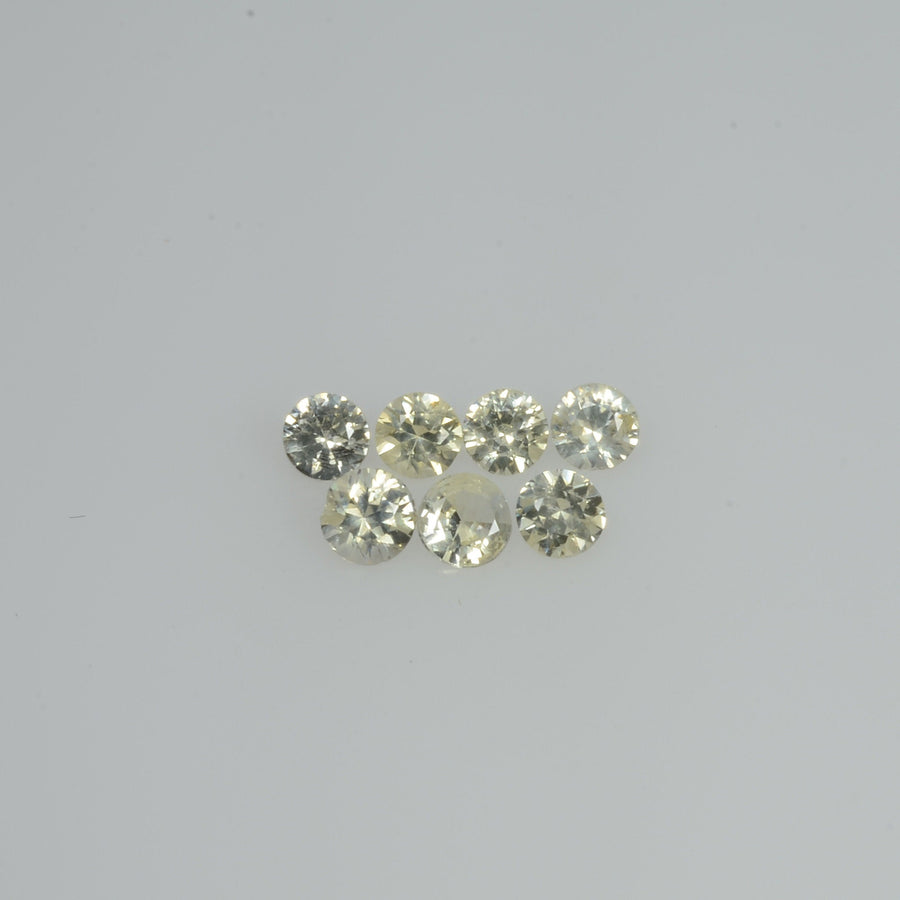 3.0   mm Natural Yellowish white Sapphire Loose Cleanish Quality  Gemstone Round Diamond Cut