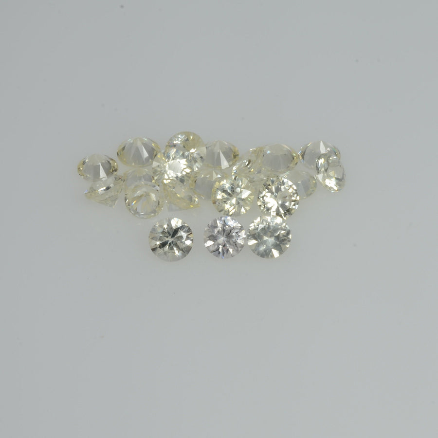 3.0   mm Natural Yellowish white Sapphire Loose Cleanish Quality  Gemstone Round Diamond Cut