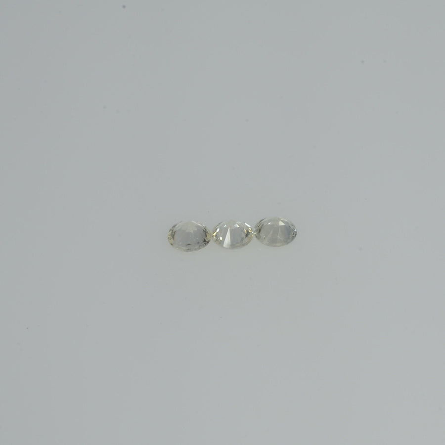 3.0   mm Natural Yellowish white Sapphire Loose Cleanish Quality  Gemstone Round Diamond Cut
