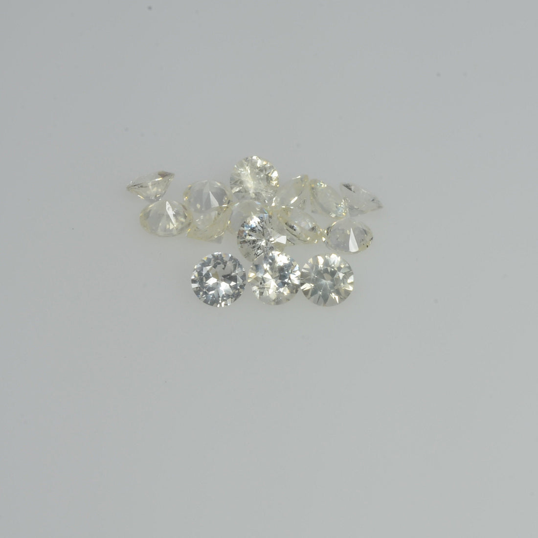 3.0 mm Natural Yellowish white Sapphire Loose Vs Quality  Gemstone Round Diamond Cut