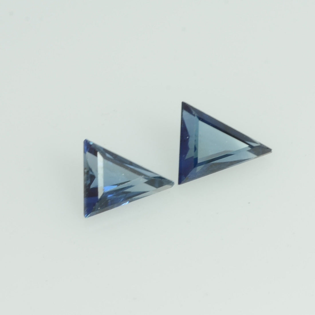 Natural Teal Blue Green Sapphire Loose Gemstone Triangle Cut Pair