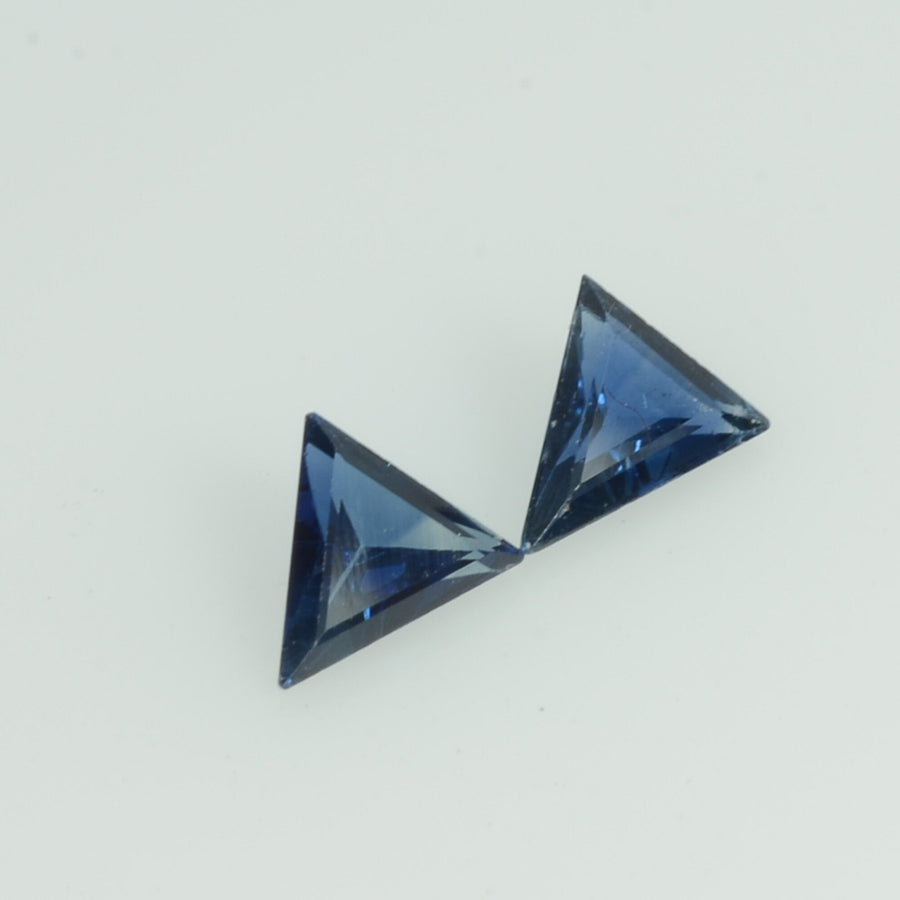 Natural Teal Blue Green Sapphire Loose Gemstone Triangle Cut Pair