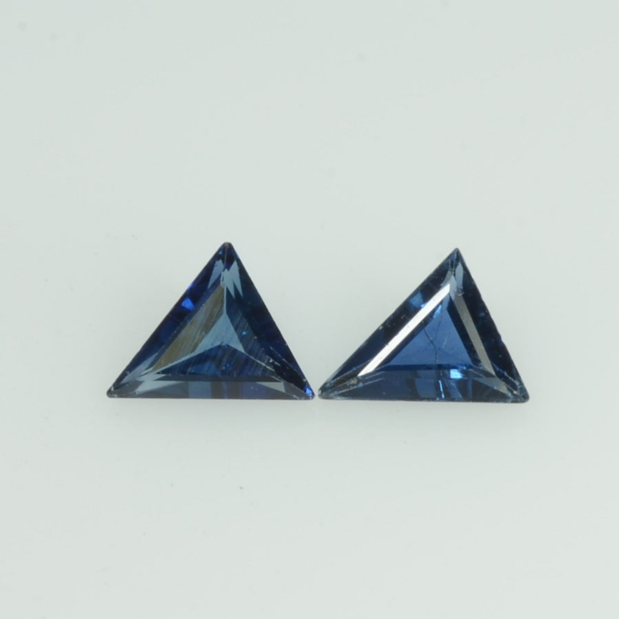 Natural Teal Blue Green Sapphire Loose Gemstone Triangle Cut Pair