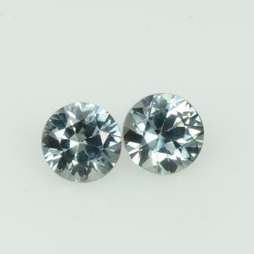 4.0 mm Natural Teal Green Sapphire Loose Pair Gemstone Round Cut