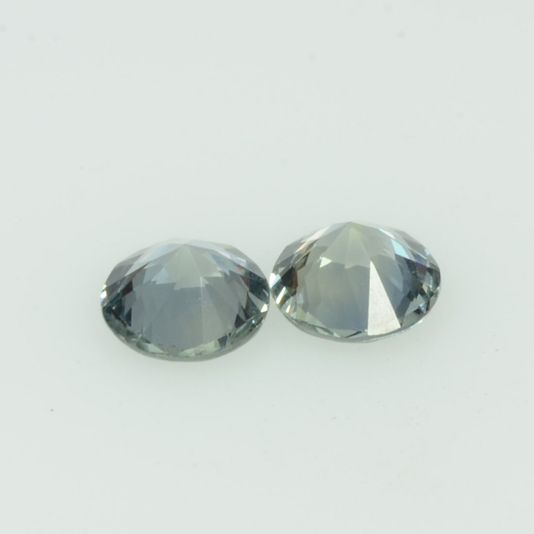 4.0 mm Natural Teal Green Sapphire Loose Pair Gemstone Round Cut