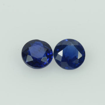 4.5 mm Natural Blue Sapphire Loose Pair Gemstone Round Cut