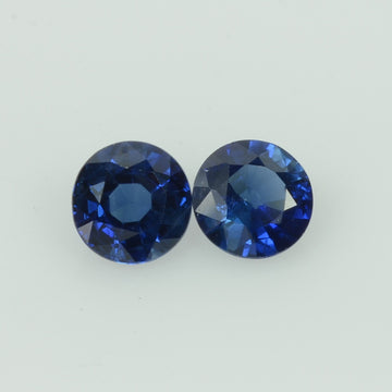 4.5 mm Natural Blue Sapphire Loose Pair Gemstone Round Cut