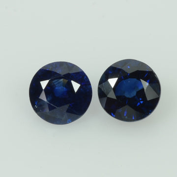 5.0 mm Natural Blue Sapphire Loose Pair Gemstone Round Cut