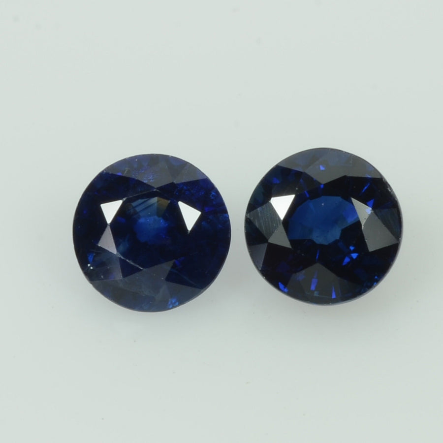 5.0 mm Natural Blue Sapphire Loose Pair Gemstone Round Cut
