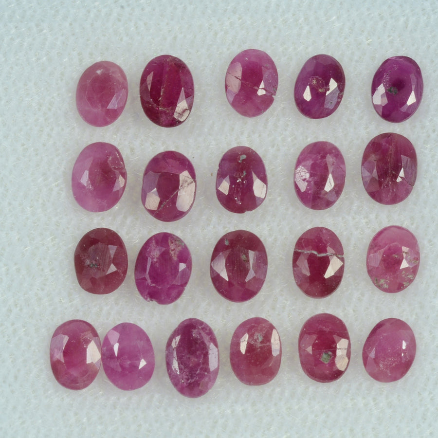 4x3 MM Lot Natural Ruby Loose Gemstone Oval Cut