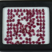5x4MM Natural Ruby Loose Gemstone Pear Cut