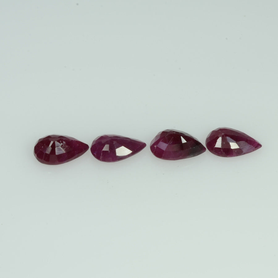 6x4 mm Natural Ruby Loose Gemstone Pear Cut