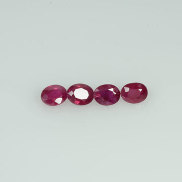 4.5x3.5 MM Natural Ruby Loose Gemstone Oval Cut