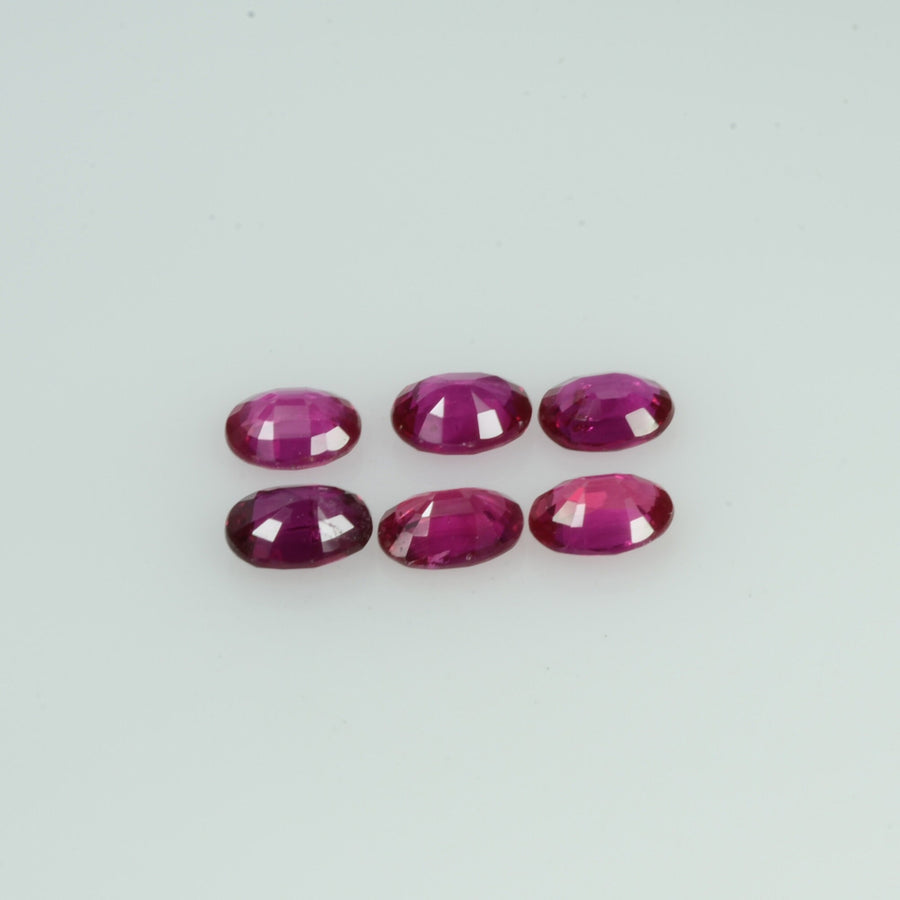 4x3 mm Natural Burma Ruby Loose Gemstone Oval Cut