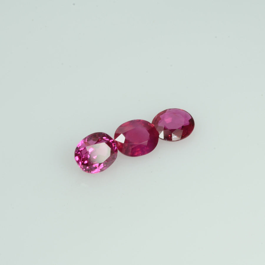 4x3.5 mm Natural Burma Ruby Loose Gemstone Oval Cut