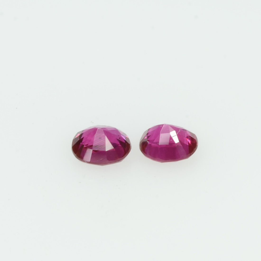 Pair Natural Burma Ruby Loose Gemstone Oval Cut