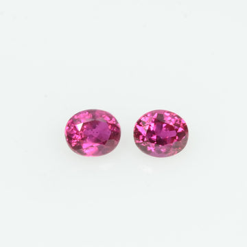 Pair Natural Burma Ruby Loose Gemstone Oval Cut