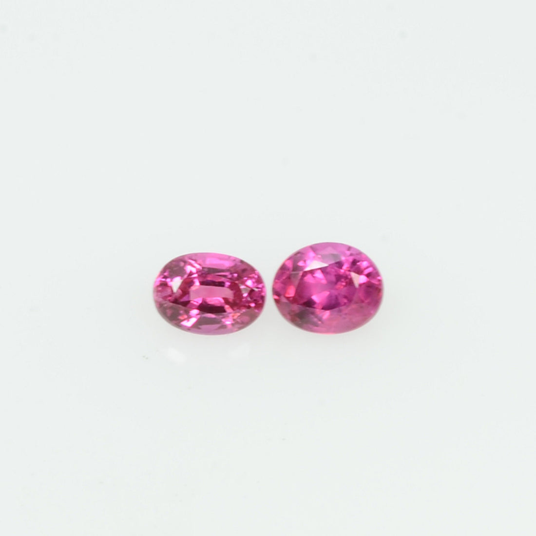 Pair Natural Burma Ruby Loose Gemstone Oval Cut